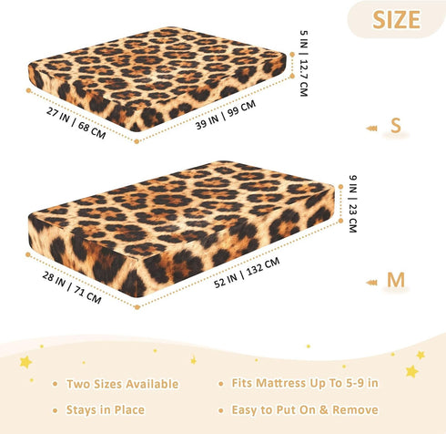CZXW 52" 28" Leopard Print Brown Crib Sheets Fitted x Natural Cotton Soft & Breathable for Baby Crib Mattress