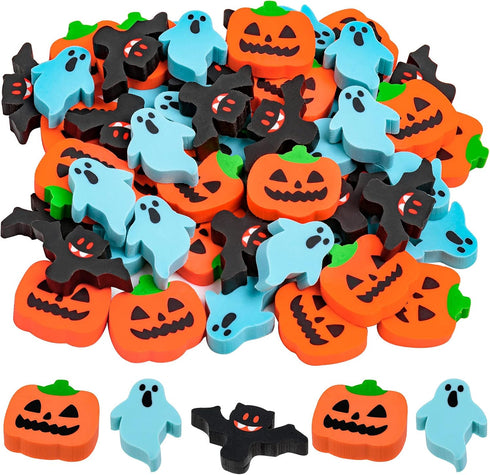 YGAOHF 60 Pack Halloween Mini Erasers - Cute Pumpkin Ghost Bat Erasers for Kids, Party Favors