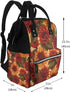 DWVTSLH Backpack Mummy Backpack Red Sunflower Diaper Bag Multifunction Nappy Bags Waterproof Large Capacity Travel