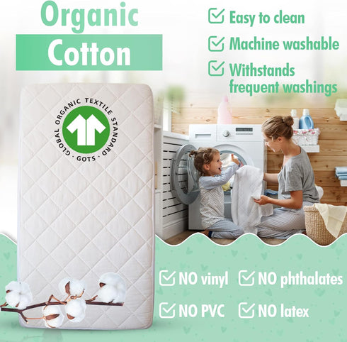 Generic GOTS Certified Organic Cotton Waterproof Crib Mattress Protector