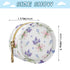 PYBUG Lavender Round Pacifier Storage Case, Polyester & TPU Lined with Hook Buckle, Pacifier Container Box for Baby
