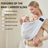 40lbs CUBY Wrap Baby Sling Carrier, Baby Wraps Sling Carrier Adjustable Breathable Lightweight Easy to Wearing - Baby