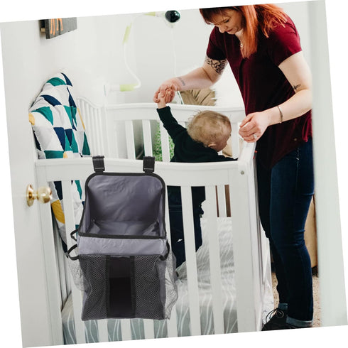 LIFKOME Baby Diaper Organizer Caddy Hanging Diaper Storage Bag Multi Pockets Waterproof Fabric for Crib and Changing