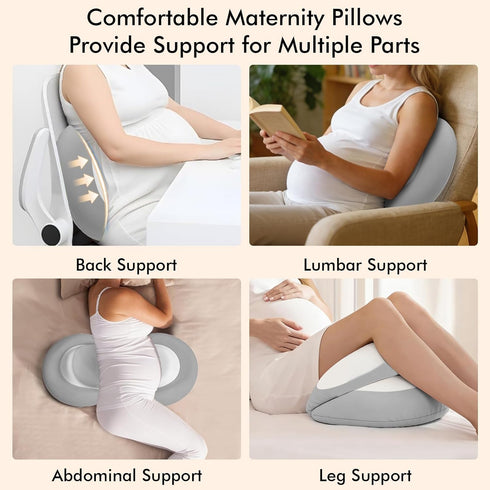 Pregnancy Pillows for Sleeping, Memory Foam W Shaped Maternity Pillow for Pregnant Women, Adjustable Travel Pregnancy