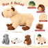 5-in-1 15.75'' Mommy 4 Set, Capybara Stuffed Animals with Babies Inside, Capybara with Cute Babies Plush Pillow