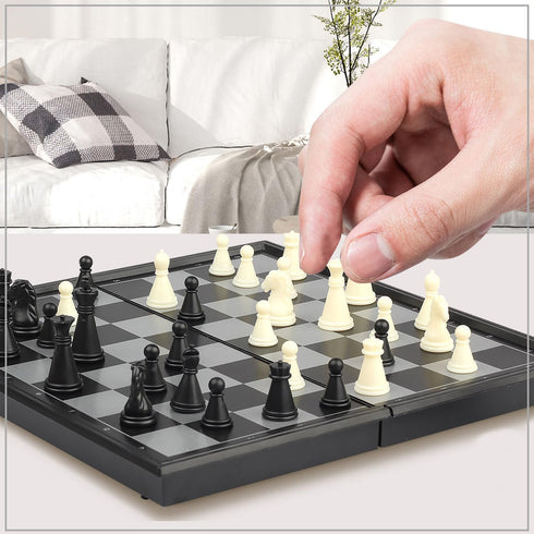 Pedolini Set Set 5.9 Inch) Travel Chess Magnetic Portable Folding Board - Small Mini Pocket Chess (X-Small /