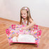 Toy Baby Doll Crib for 18'' Dolls, Cute Pink Heart Designed Baby Doll Bed with Carry Bag, Doll Furniture for Girls