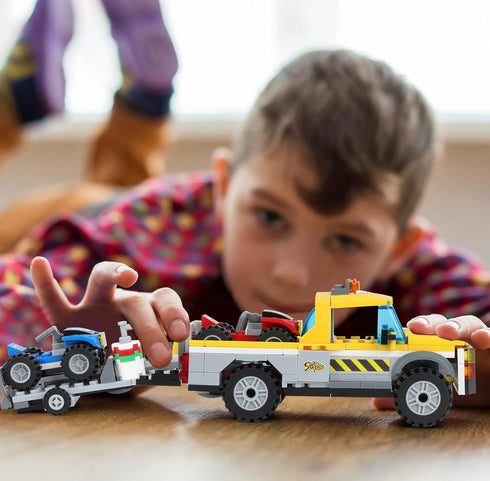 City Race Buggy Transporter Building Set, 324 PCS 3 in 1 City Service Truck Cars Building Blocks Kit