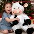 32" Large Cow Stuffed Animal, Giant Soft Plush Fluffy Cow Toy Birthday Holiday Party Gifts for Kids Girls Boys