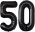 Black 50 Number Balloons, Giant Jumbo Foil Mylar for 50th Birthday Party Supplies