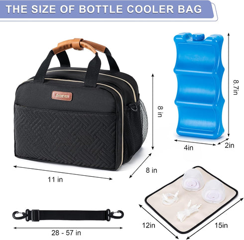 Pack 6 9 Breastmilk Cooler Bag with Ice Fits Baby Bottles Up to Ounce, Compatible with Wearable Breast Pumps
