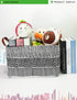 LANGYASHAN Rectangular Canvas Fabric Storage Bin with Handles for Organizing Home Kitchen Toys - Black Line