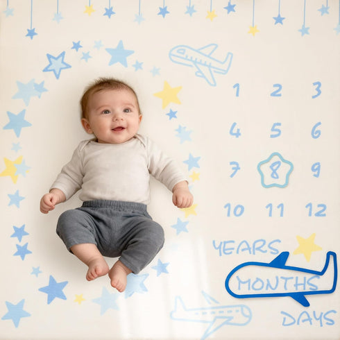 1.3" 50 x50 Thick Playmat for Floor, Monthly Milestone Mat, Padded Support Soft Plush Nursery Mat for Crawling Kick
