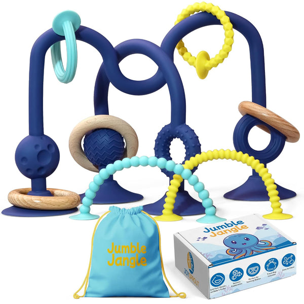 JoySprout Jumble Jangle Baby Teething Toys Suction Cup High Chair Toys for