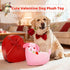 8inch Valentine's Day Gifts for Girls Her Wife, Pink Love Heart Dog Plush Valentines Stuffed Animal with Rose Cute