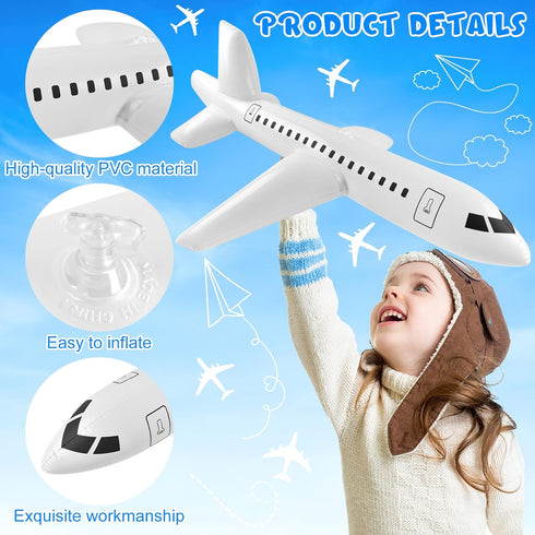 8 Pieces 40 Inch Inflatable Airplane Balloon for Indoor Outdoor Birthday Party Supplies, Swimming Pool Float (8 PCS)