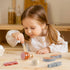 Set, ROBOTIME Wooden Play Food Cutting Meat & Eggs Pretend Play Toy Food for Play Kitchen with Shopping Bag Kids
