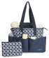 Baby Boom 4Piece Set, Ivy Tote Diaper Bag Navy, One Size