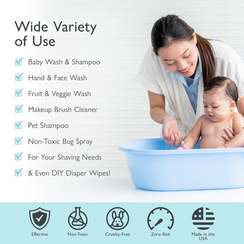 2oz SoCal Suds & Company Organic Foaming Baby Wash & Shampoo - Fragrance Free