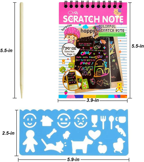 16 Pack Scratch Notebooks for Kids Ages 4-12, Art and Crafts, Party Favors, Treasure Box Prizes, Goodie Bags