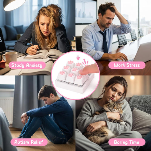 Netholid Cat Paw Keyboard Fidget Toys for Adults Clicky Keycap Clicker Keychain for Autism ASMR Work Stress Relief ADHD