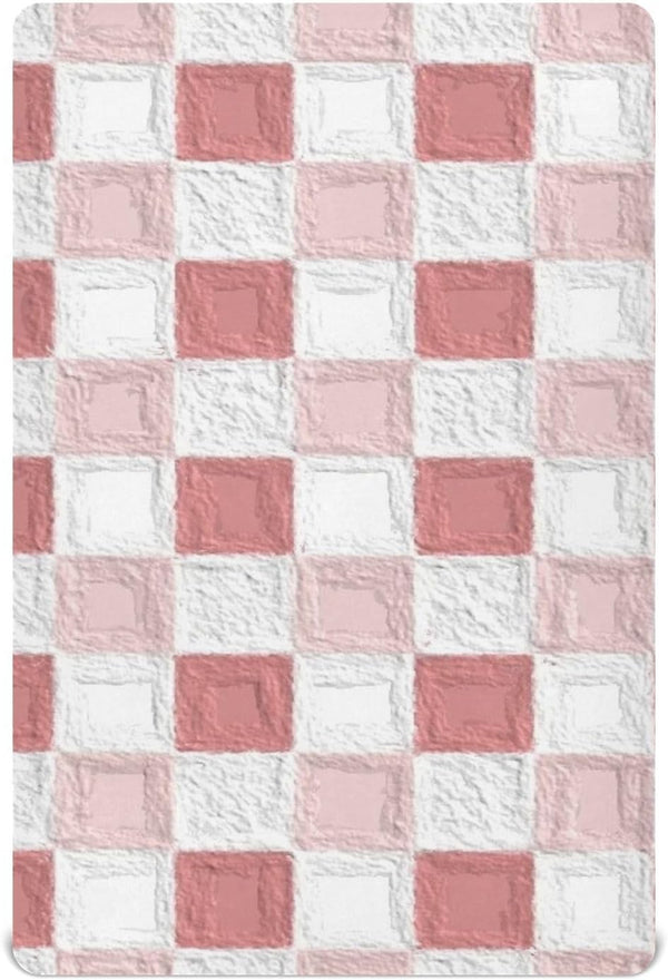 EtherSpher Oil on Canvas Red and White Checkered Pattern baby bedding crib bedding