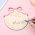 Nogeqi Hello World Newborn Sign Baby Name Announcement Sign Bow Birth Announcement Sign for Hospital Baby Welcome