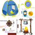 MITCIEN Kids Camping Set with Play Tent, Campfire, Binoculars, Oil Lantern, and Pretend Cutting Fruits for 3-5 Year Olds