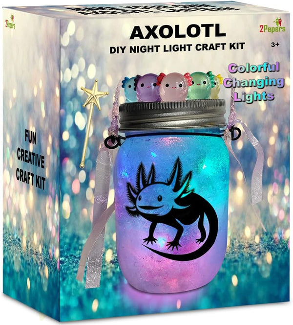 Make Your Own Axolotl Lantern Jar Night light Arts and Crafts for
