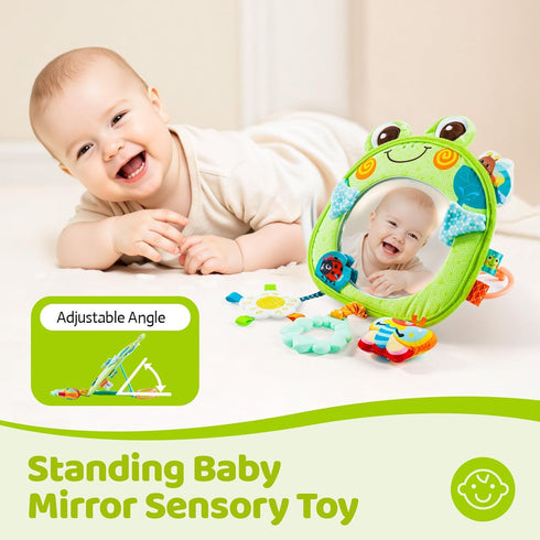 0-3-6-12 Tummy Jollybaby Car Seat Crib Stroller Play Gym Hanging Toy for Baby Months, Time Mirror Toys Gifts