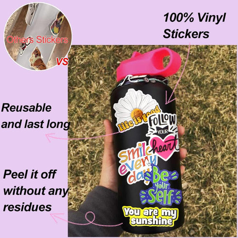 DETICKERS 80s 90s Stickers for Water Bottles, 70 PCS Waterproof Vinyl Gifts for Adult Decorations
