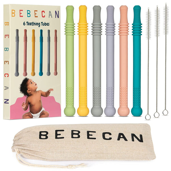 Bebecan Teething Sticks for Babies 36+ Months Super Soft Silicone Teething Aids,