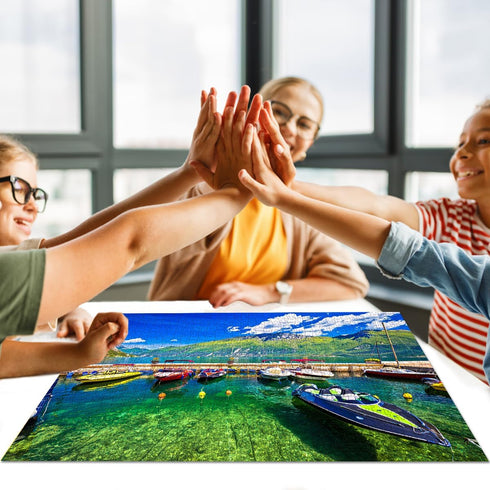 Jigsaw Puzzles for Adults - 1000 Piece Puzzle of Lake Garda Famous Scenery