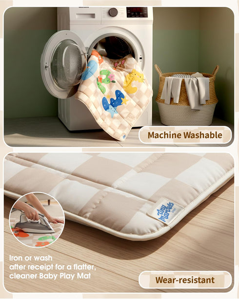 50x50 Inches Baby Play Mat, Foldable Play Mats for Floor, Crawling Mat for Playpen with Anti-Slip Bottom, Machine