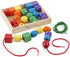 Melissa & Doug Primary Lacing Beads - Educational Toy with 8 Wooden Beads and 2 Laces for Kids