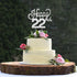 LINGTEER Happy 22nd Birthday Silver Rhinestone Cake Topper - Cheers to 22 Years Old Party Cake Centerpieces Decorations