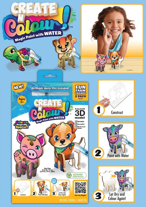 Magic Paint with Water, Mess Free Kids Painting Set, Craft Kit with All Supplies Included (Its My Nature)
