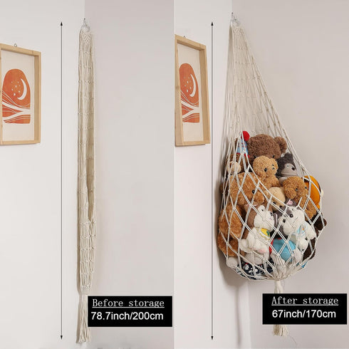 Hammock Aniaml Amdermi Novel Stuffed Animal Corner Hanging Net for Stuff Storage Macrame Toy Display Plush Toy