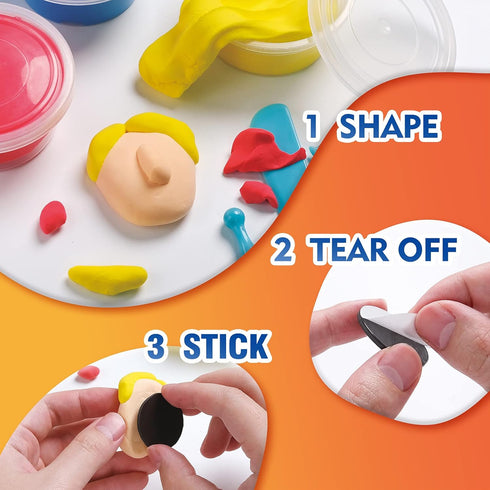 Air Dry Clay Kit for Kids, Create Refrigerator Magnets with Modeling Clay, Art Activity Set, Craft Project Gifts
