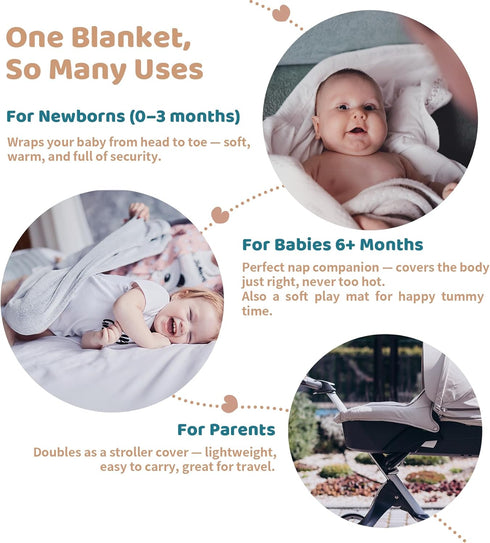 100% 3pcs 31x31 Inches Cotton Baby Blankets - Ultra Soft Breathable Cartoon Print Multi-Scenario Usage Blankets