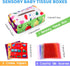 Baby Toys 6 to 12 Months - Tissue Box Toy Montessori for Babies, Soft Stuffed High Contrast Crinkle Toys