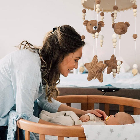 GDGZT Pack Boho Bear Baby Crib Mobile - For Boys & Girls, Bassinet & n Play