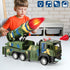 Youlechen 3-6 Military Missile Launch Truck Toy, with Lights Sounds and Pull Back Army Car, Alloy Die-cast Simulated