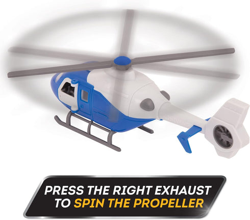Driven by Battat 7-Inch Rescue Helicopter Toy with Lights & Sounds, Opening Doors, Durable Design for Boys & Girls