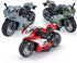 Pull Back Motorcycle Toys with Music Light - Race Motorcycles Gift for Boys 3-8 Years Old (RedWhite)