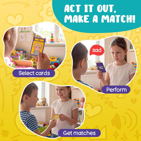 HugHush 6+,Learn Faces & Feelings Go Fish Card Game Social Emotional Learning Activities for Kids Ages to Identify