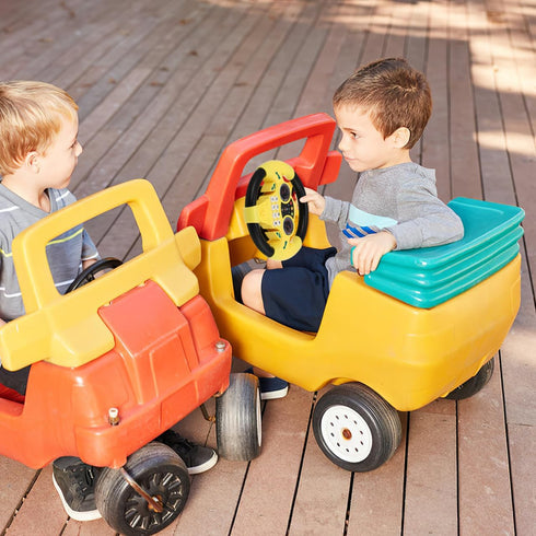 1-3 Toyvian Kids Steering Wheel - Simulated Driving Controller, Early Education Pretend Driving Toy with Light Music