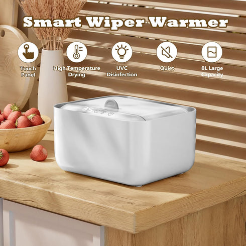 Wipe Warmer,Baby Wipe Warmer Dispenser,Large Capacity Wipe Holder Box Container with Night Light,Adjustable Temperature
