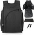 Backpack JOHAR Diaper - Spacious, Waterproof with Changing Pad, Insulated Pockets, Anti-Theft Pocket - Black