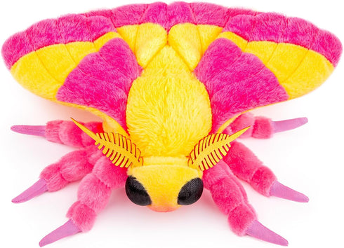 Giant Rosy Maple Moth Plush - Lifelike 26" Stuffed Animals, Realistic Soft Pink Big Wings Moth Toys for Kids
